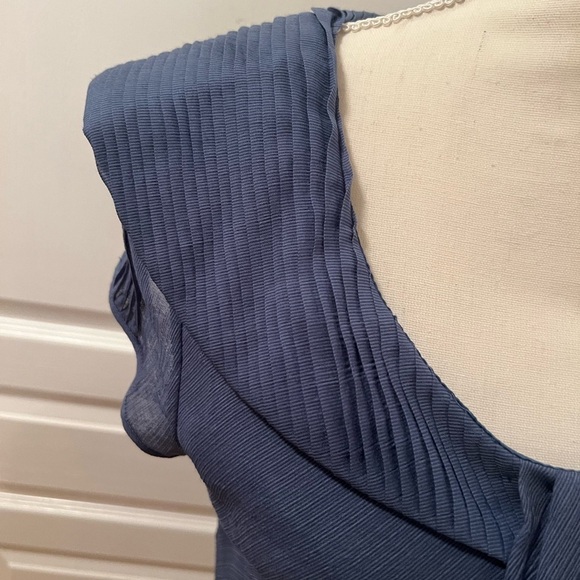 LAPIS Bias Cut Draped Front Cap Sleeve Rayon Georgette Top Sz Medium - Picture 5 of 7